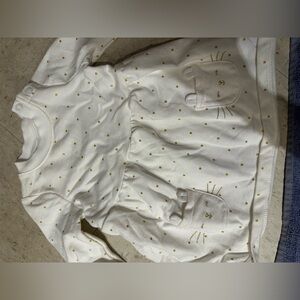 Carter's White Bodysuit with Gold Accents